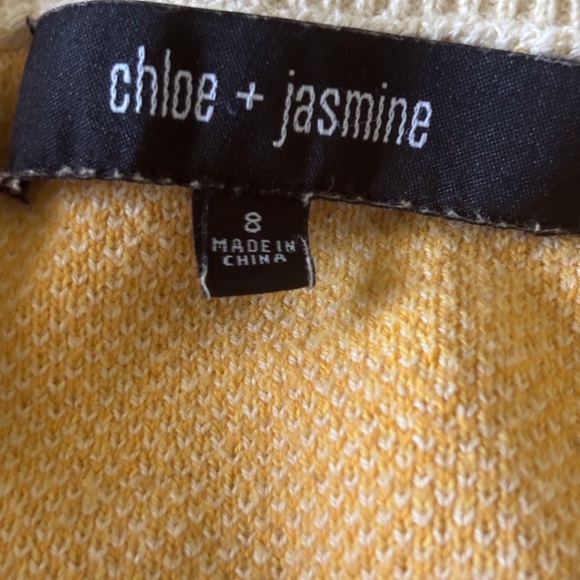 Chic Cream and Yellow Knit sunshine cardigan sweater in size 8 - Picture 3 of 4